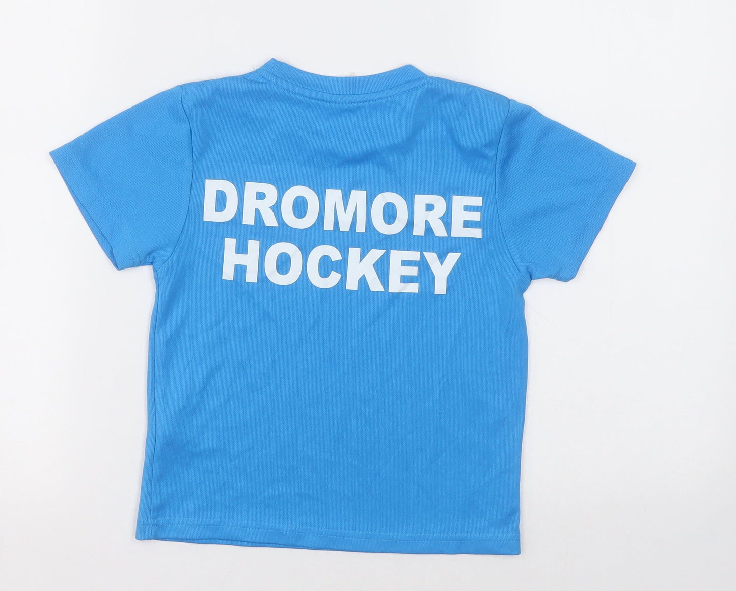Awdis Boys Blue  Polyester Basic T-Shirt Size 3-4 Years Crew Neck Pullover - dromore hockey club