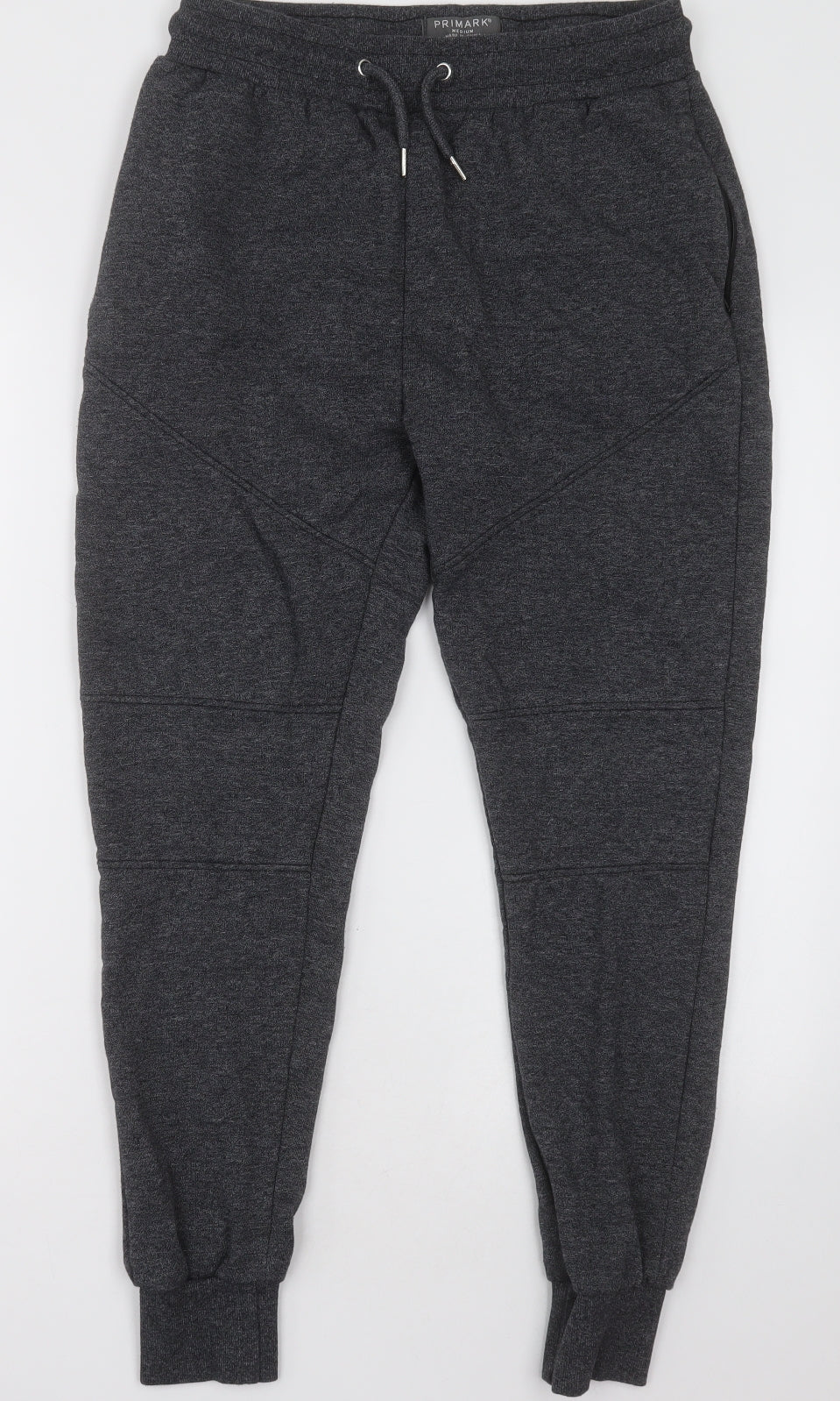 Primark Mens Grey  Cotton Jogger Trousers Size M L30 in Regular Tie