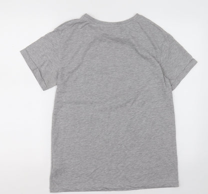 Primark Womens Grey  Polyester Basic T-Shirt Size 8 Crew Neck - Ariana Grande