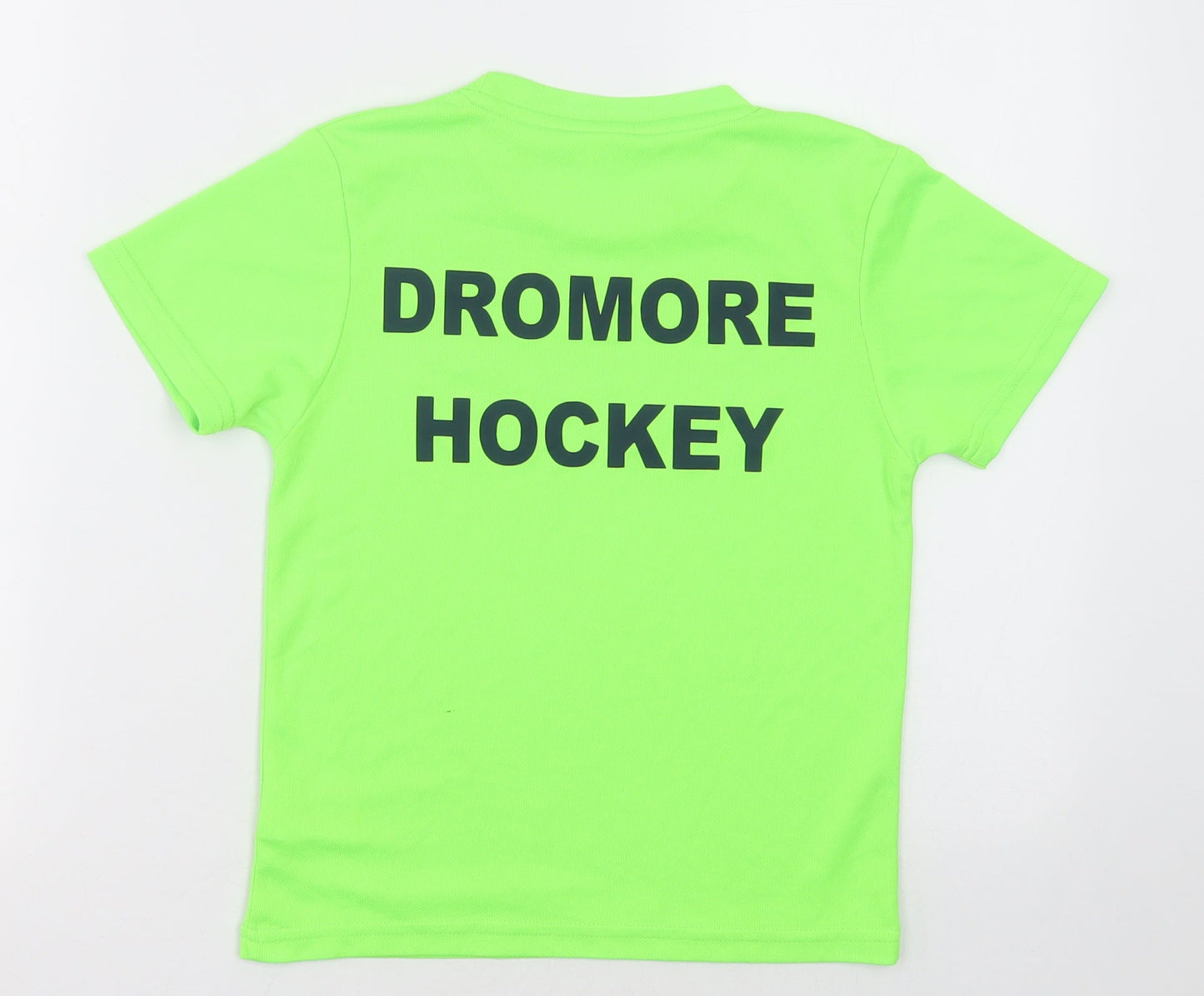 Awdis Boys Green  Polyester Basic T-Shirt Size 5-6 Years Crew Neck Pullover - dromore hockey club