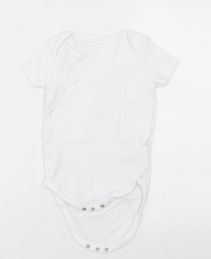 NEXT Girls White  Cotton Bodysuit One-Piece Size 2-3 Years  Button - Unisex