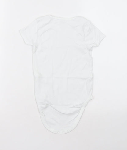 NEXT Girls White  Cotton Bodysuit One-Piece Size 2-3 Years  Button - Unisex
