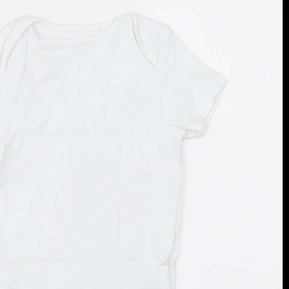 NEXT Girls White  Cotton Bodysuit One-Piece Size 2-3 Years  Button - Unisex
