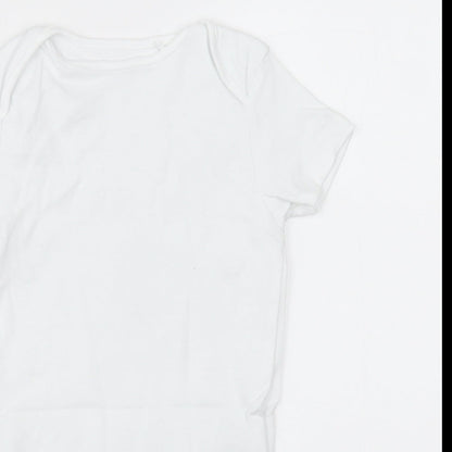 NEXT Girls White  Cotton Bodysuit One-Piece Size 2-3 Years  Button - Unisex