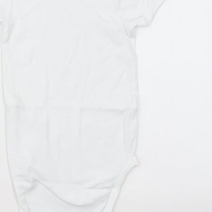 NEXT Girls White  Cotton Bodysuit One-Piece Size 2-3 Years  Button - Unisex