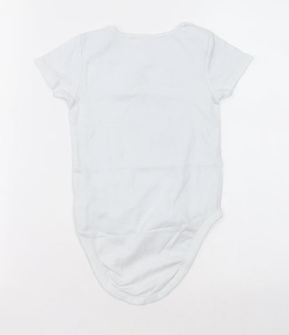 NEXT Girls White  Cotton Bodysuit One-Piece Size 2-3 Years  Button - Unisex