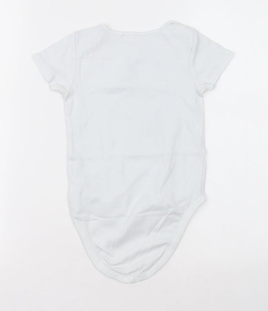 NEXT Girls White  Cotton Bodysuit One-Piece Size 2-3 Years  Button - Unisex