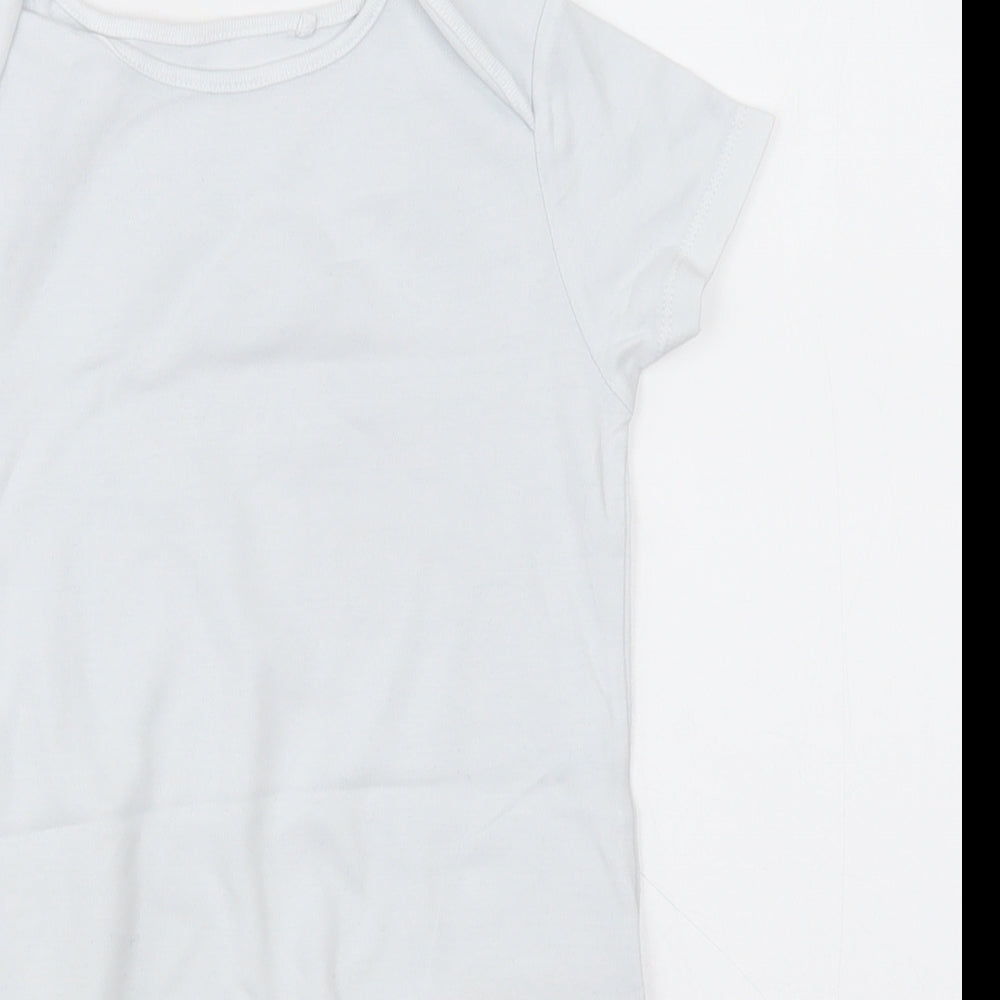 NEXT Girls White  Cotton Bodysuit One-Piece Size 2-3 Years  Button - Unisex
