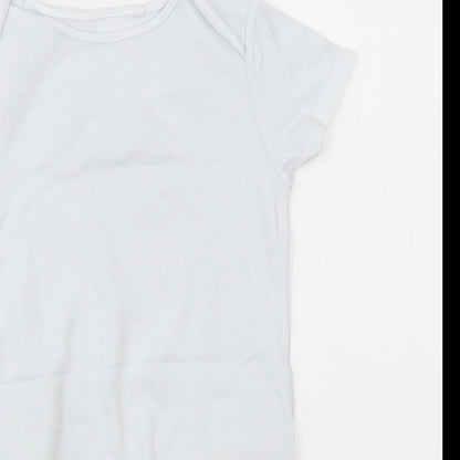NEXT Girls White  Cotton Bodysuit One-Piece Size 2-3 Years  Button - Unisex