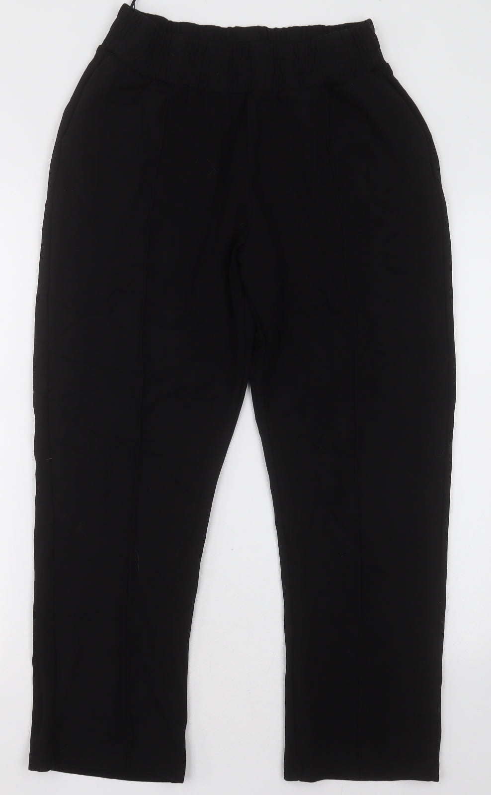 Womens UK Size M Gallery Regular Fit Cropped Black Trousers