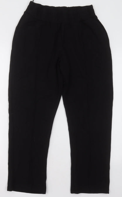 Womens UK Size M Gallery Regular Fit Cropped Black Trousers