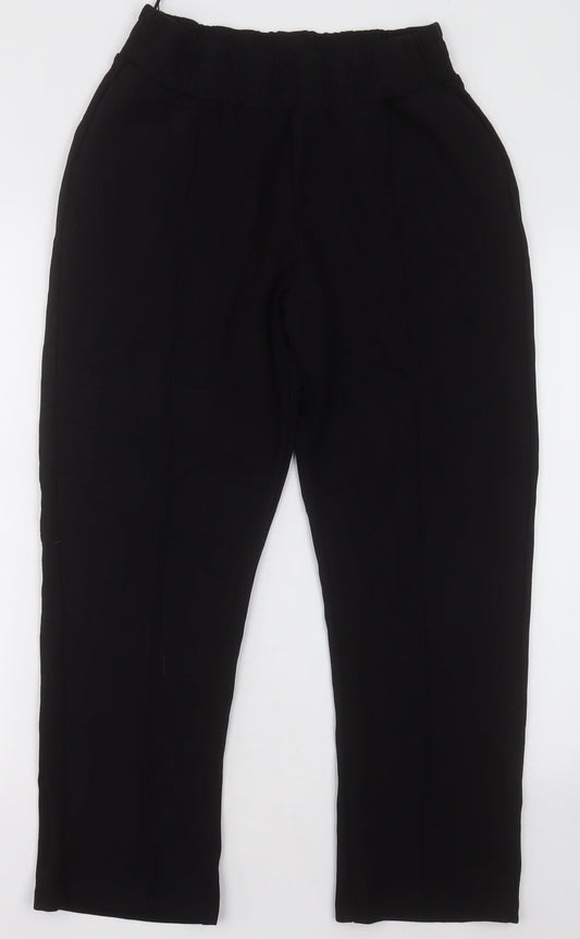 Womens UK Size M Gallery Regular Fit Cropped Black Trousers
