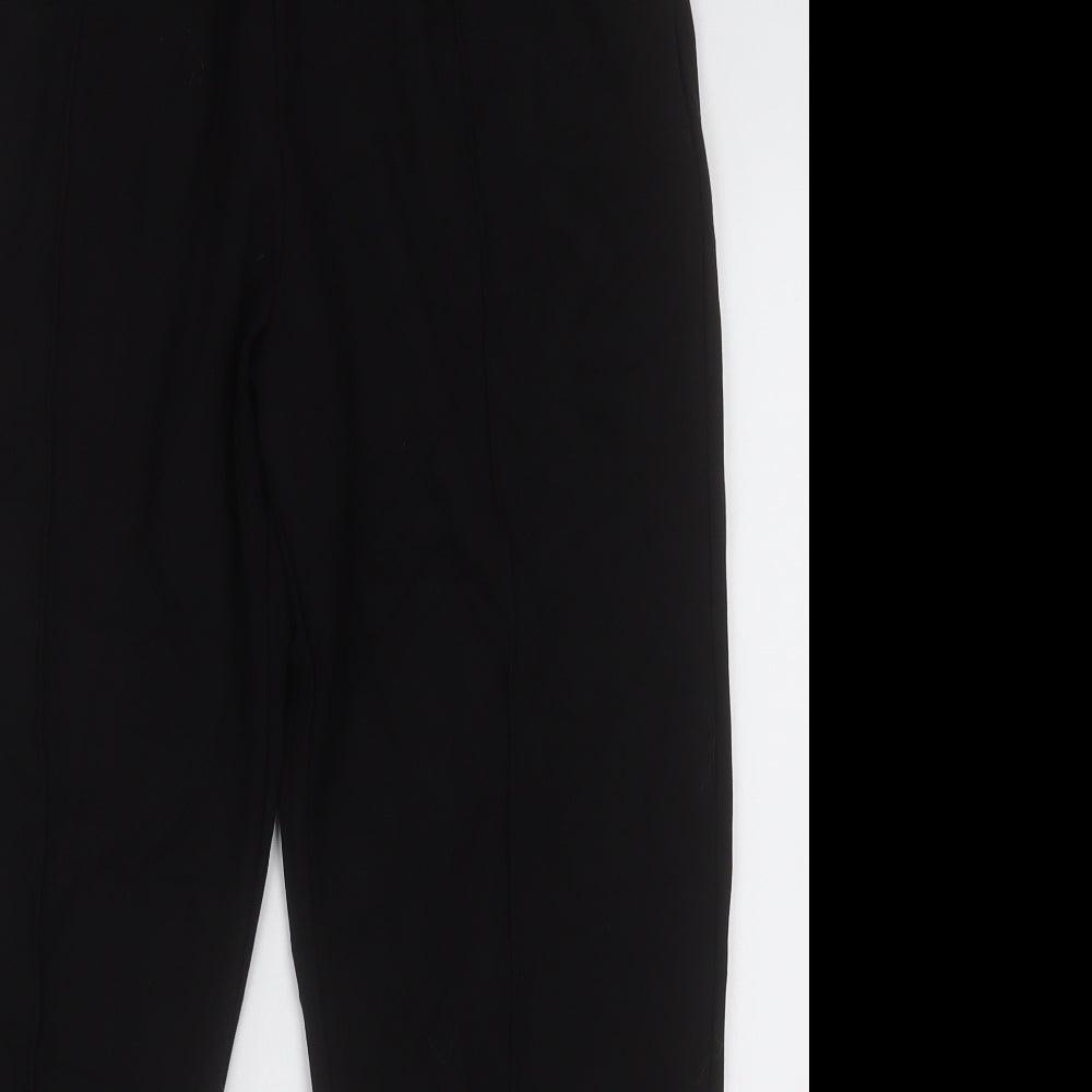 Womens UK Size M Gallery Regular Fit Cropped Black Trousers