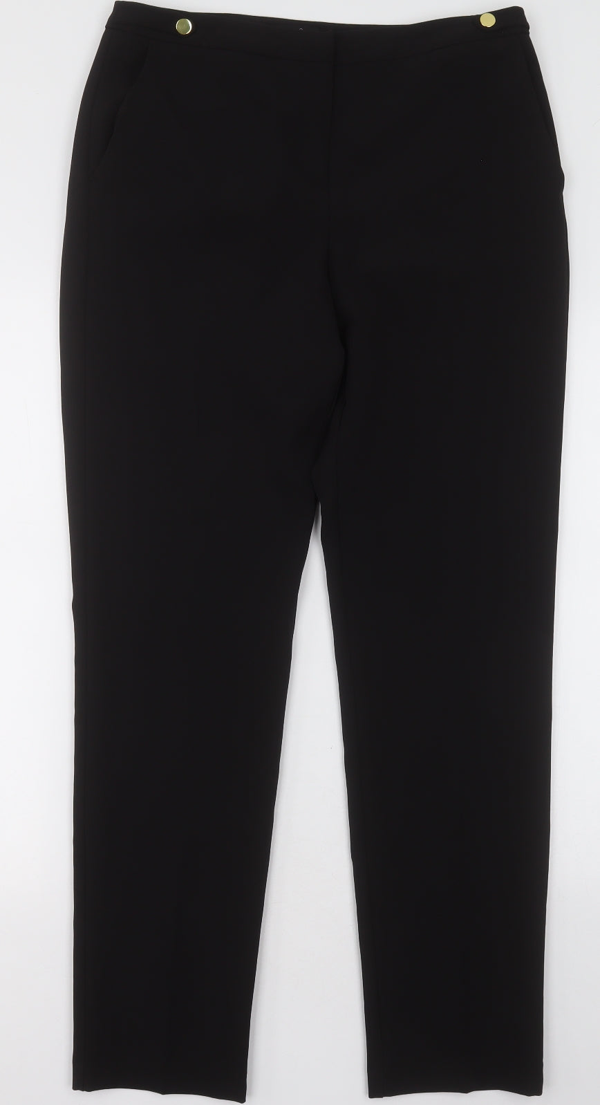 Womens UK Size 12 M&Co Regular Fit  Black Trousers