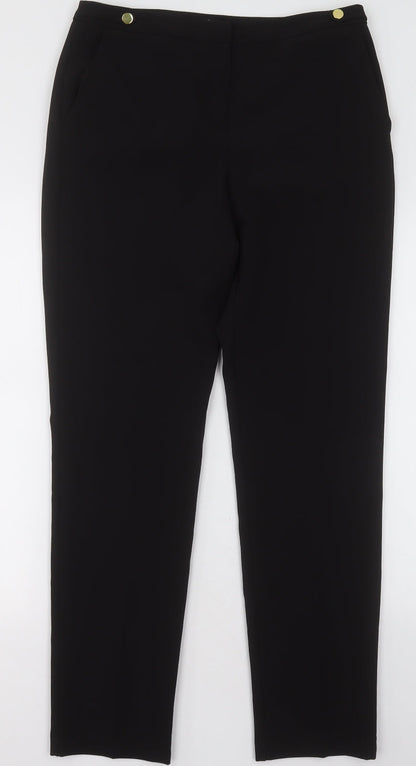 Womens UK Size 12 M&Co Regular Fit  Black Trousers