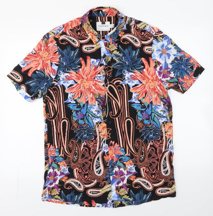 Mens UK Size M Topman Multicoloured  Button-Up Short Sleeve Casual Shirt