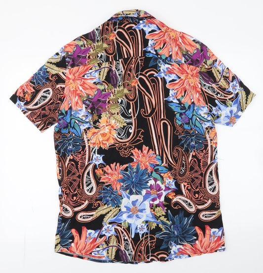 Topman Mens Multicoloured Paisley Viscose  Button-Up Size M Collared Button