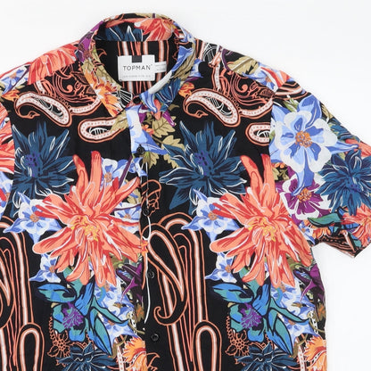 Mens UK Size M Topman Multicoloured  Button-Up Short Sleeve Casual Shirt