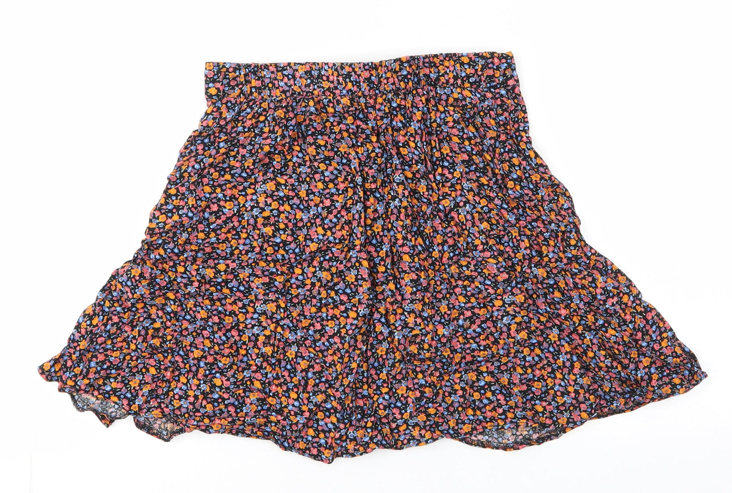 New Look Womens Multicoloured Floral Viscose A-Line Skirt Size 6   Button