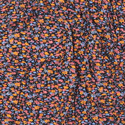New Look Womens Multicoloured Floral Viscose A-Line Skirt Size 6   Button