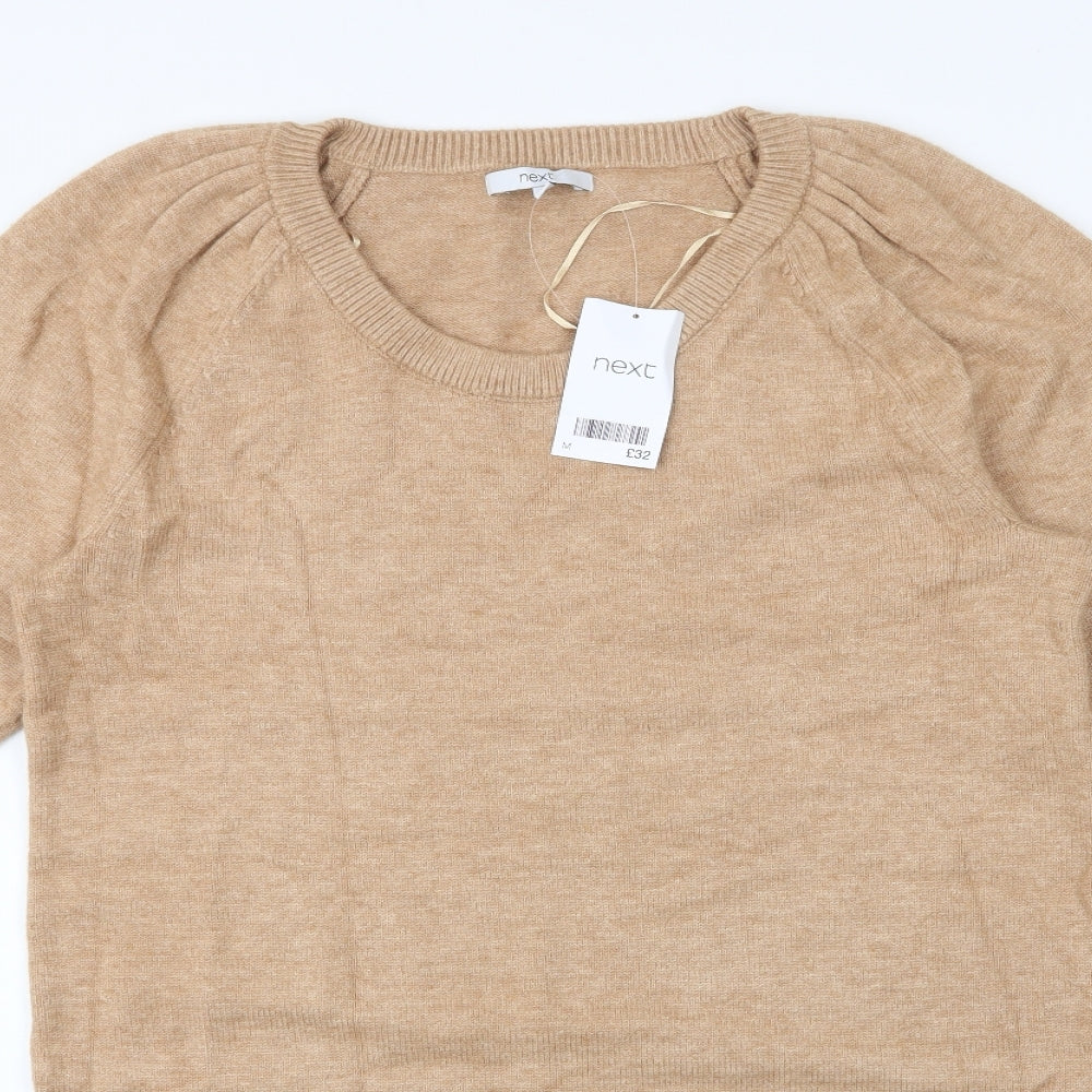 NEXT Womens Brown  Viscose Jacket Dress  Size M  Round Neck Pullover - ruched shoulder