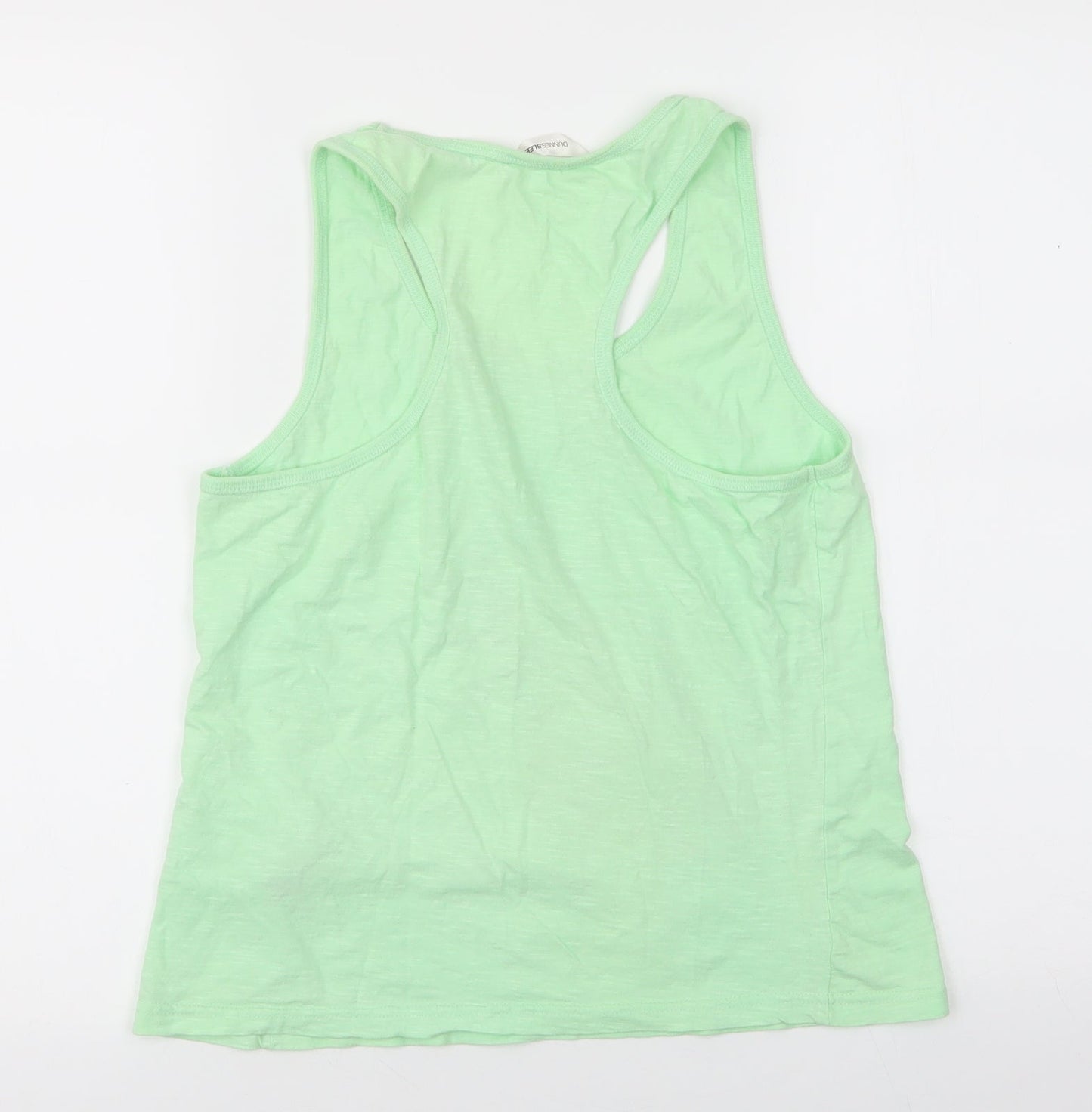 Dunnes Stores Womens Green  100% Cotton Cami Pyjama Top Size 12   - Pineapple print