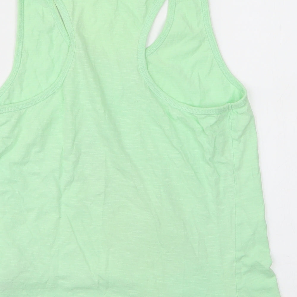 Dunnes Stores Womens Green  100% Cotton Cami Pyjama Top Size 12   - Pineapple print
