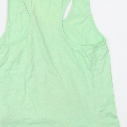 Dunnes Stores Womens Green  100% Cotton Cami Pyjama Top Size 12   - Pineapple print