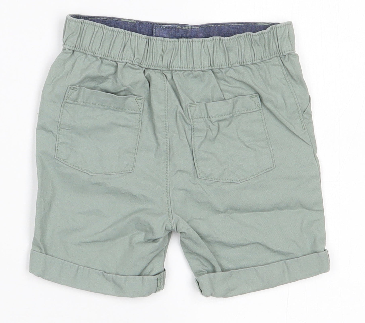 Fred & FLo Boys Green  100% Cotton Cargo Trousers Size 9-12 Months  Button
