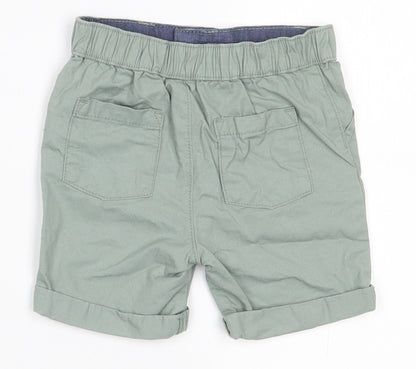 Fred & FLo Boys Green  100% Cotton Cargo Trousers Size 9-12 Months  Button
