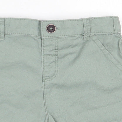 Fred & FLo Boys Green  100% Cotton Cargo Trousers Size 9-12 Months  Button