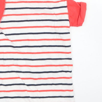 Mothercare Boys Red Striped Cotton Romper One-Piece Size 0-3 Months  Snap - Chest Pocket