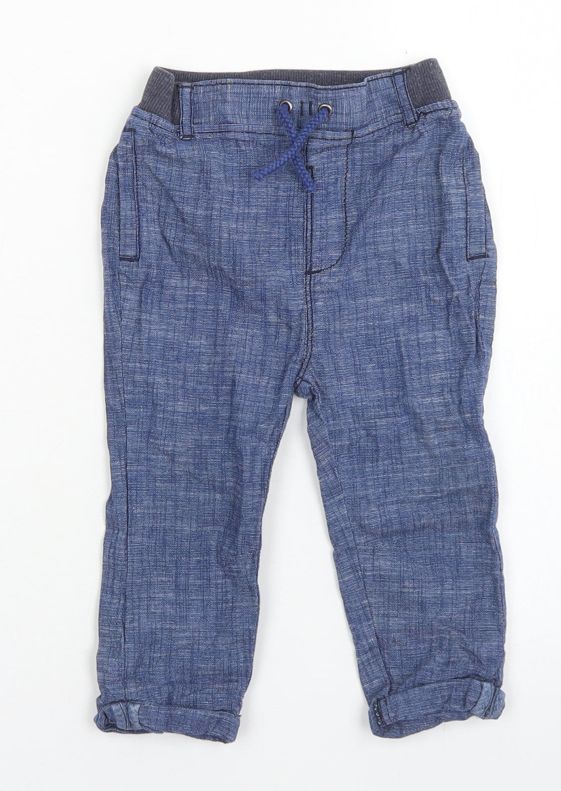 George Boys Blue  Cotton Jogger Jeans Size 12-18 Months  Drawstring