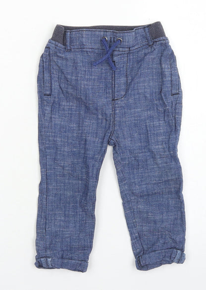 George Boys Blue  Cotton Jogger Jeans Size 12-18 Months  Drawstring