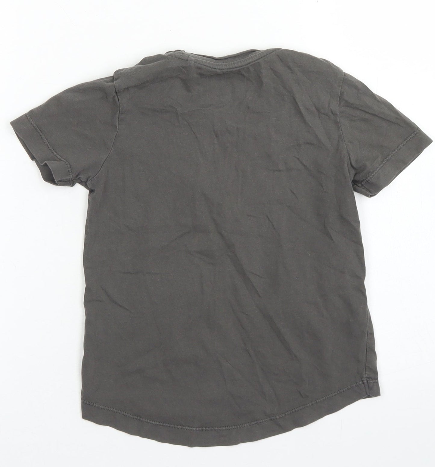 TU Boys Brown  Cotton Basic T-Shirt Size 18-24 Months Crew Neck