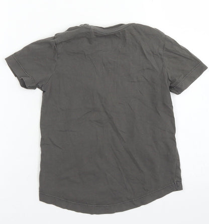 TU Boys Brown  Cotton Basic T-Shirt Size 18-24 Months Crew Neck