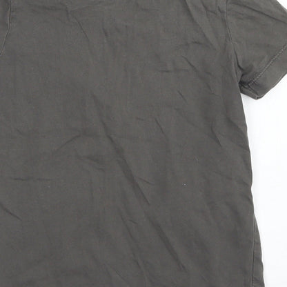 TU Boys Brown  Cotton Basic T-Shirt Size 18-24 Months Crew Neck