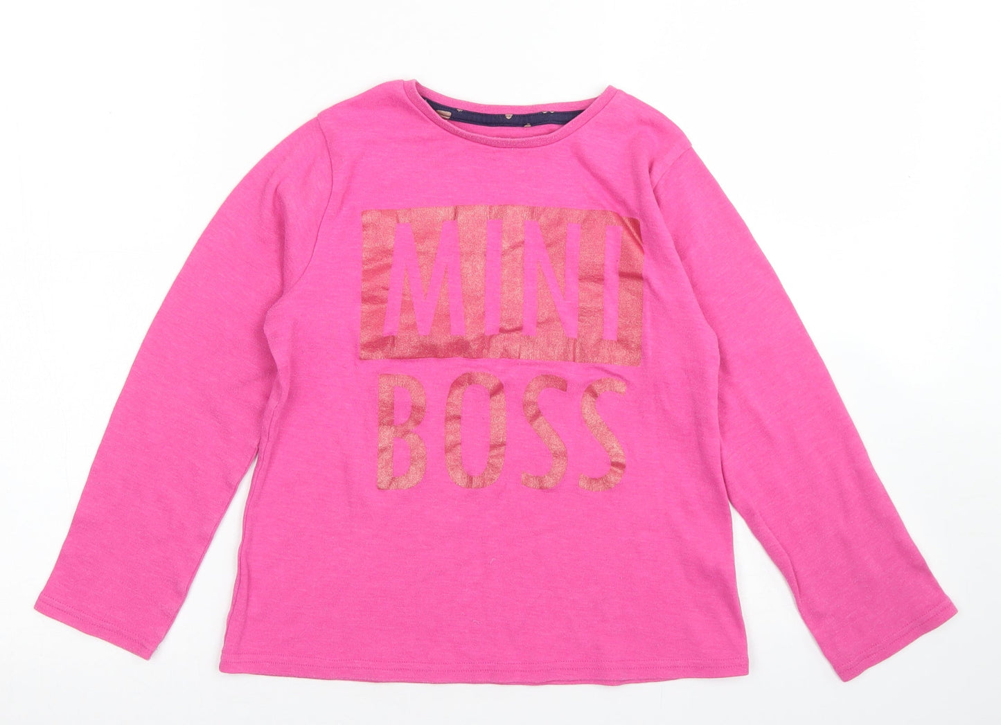 George Girls Pink  Cotton Basic T-Shirt Size 9-10 Years Crew Neck