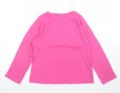George Girls Pink  Cotton Basic T-Shirt Size 9-10 Years Crew Neck