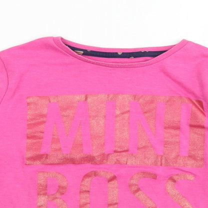 George Girls Pink  Cotton Basic T-Shirt Size 9-10 Years Crew Neck