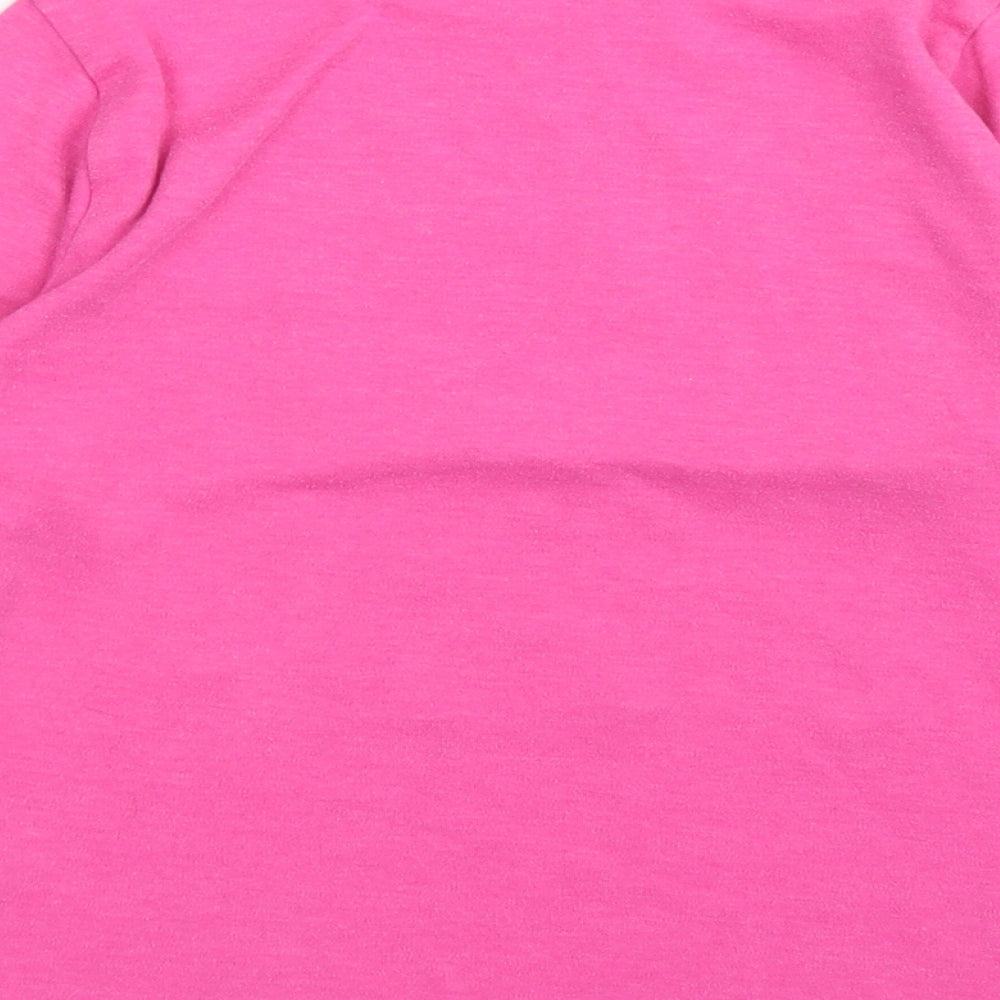 George Girls Pink  Cotton Basic T-Shirt Size 9-10 Years Crew Neck
