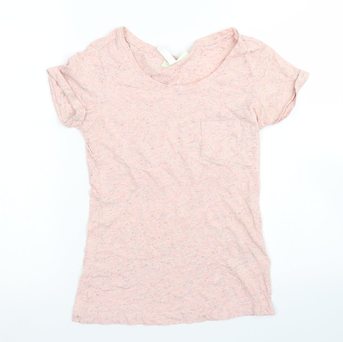 Neo Womens Pink  Cotton Basic T-Shirt Size XS Crew Neck - Chest Pocket