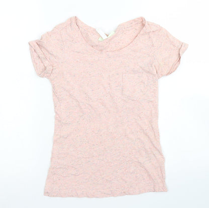 Neo Womens Pink  Cotton Basic T-Shirt Size XS Crew Neck - Chest Pocket
