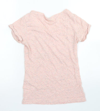 Neo Womens Pink  Cotton Basic T-Shirt Size XS Crew Neck - Chest Pocket
