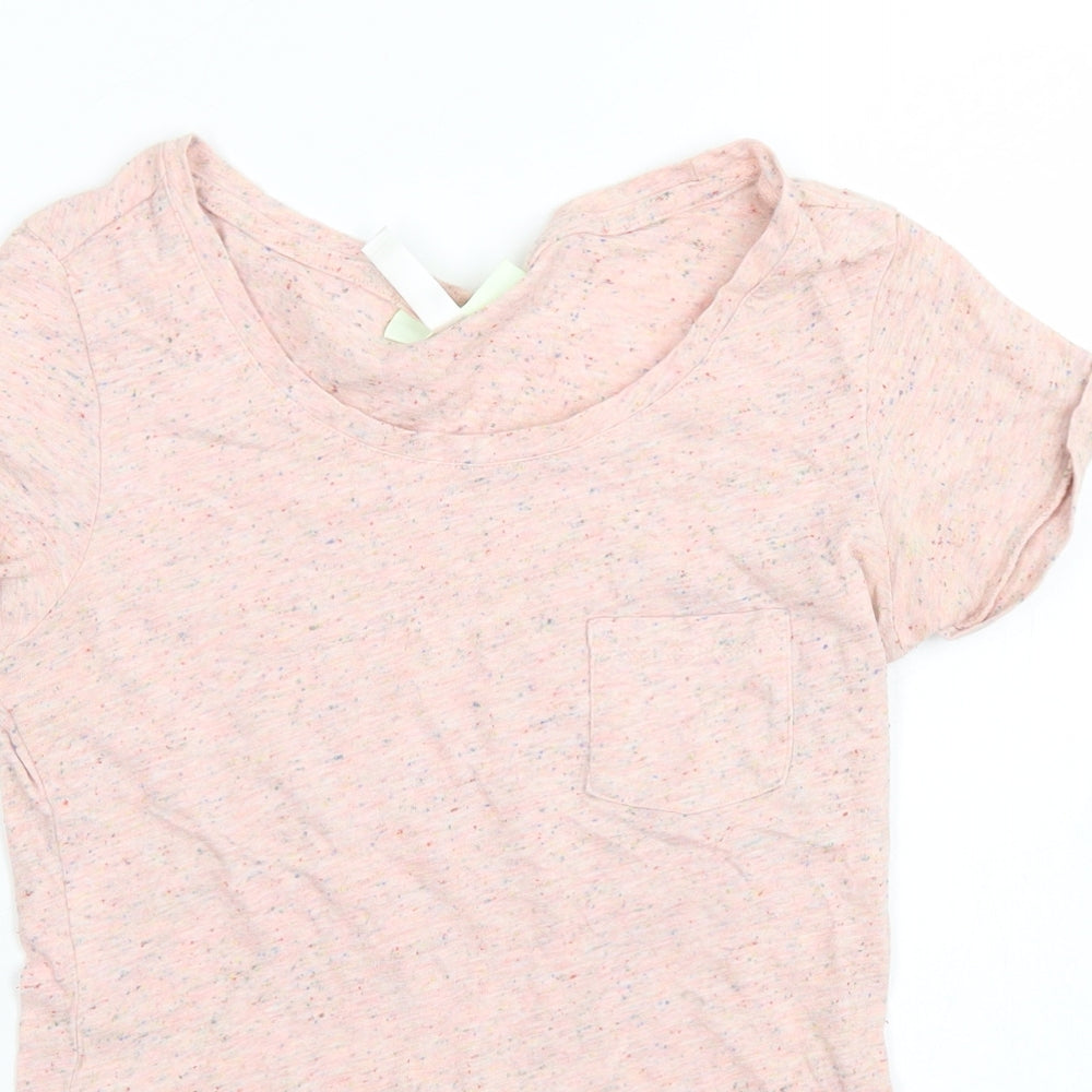 Neo Womens Pink  Cotton Basic T-Shirt Size XS Crew Neck - Chest Pocket