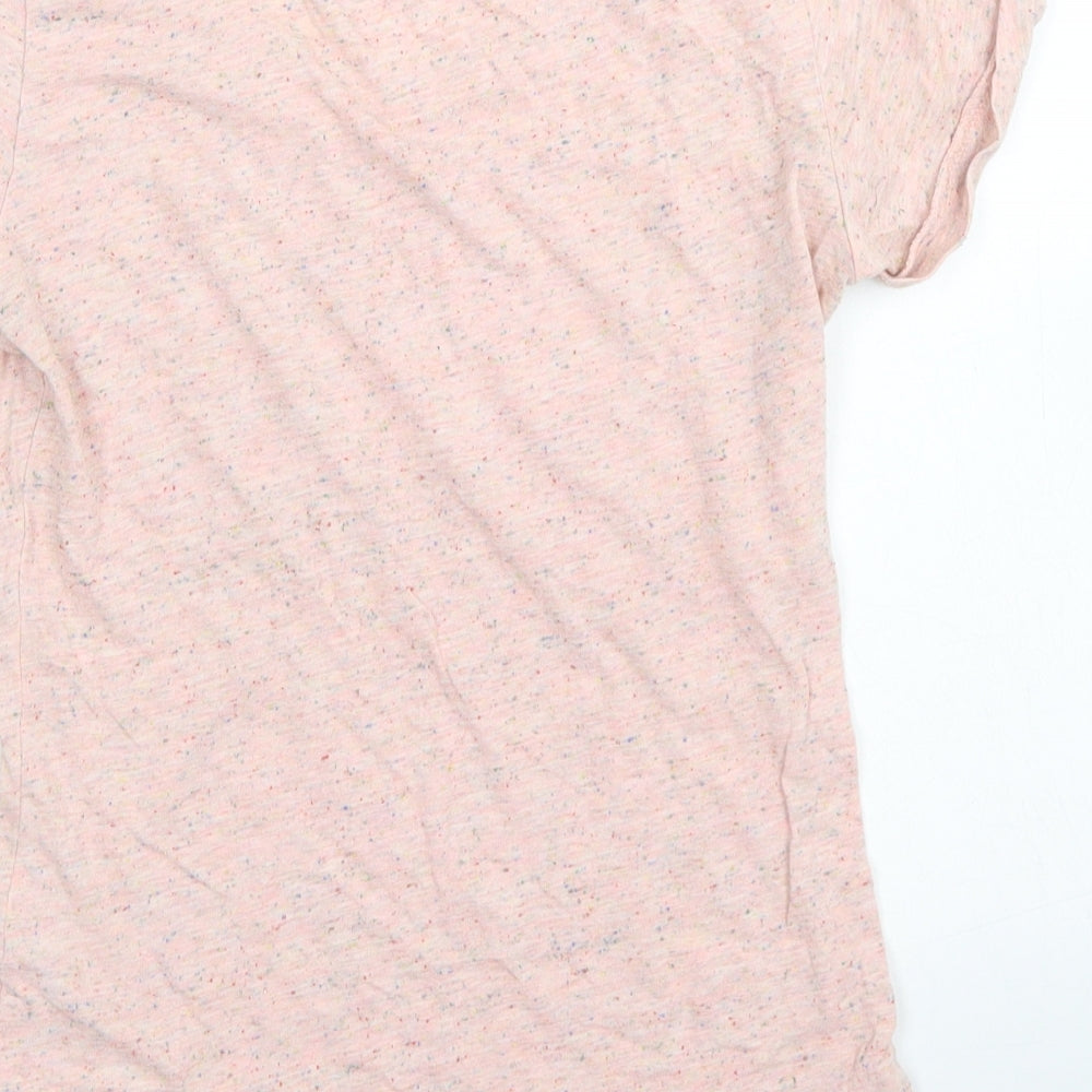 Neo Womens Pink  Cotton Basic T-Shirt Size XS Crew Neck - Chest Pocket