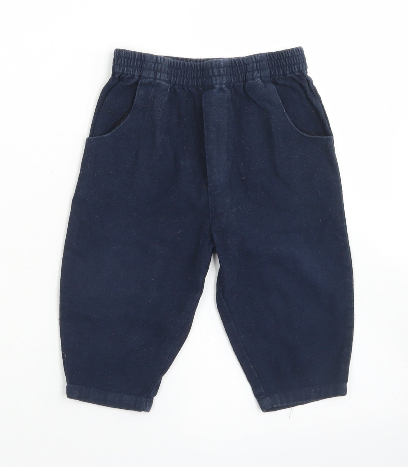 George Boys Blue  Cotton Jogger Trousers Size 6-9 Months