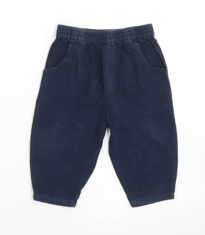 George Boys Blue  Cotton Jogger Trousers Size 6-9 Months