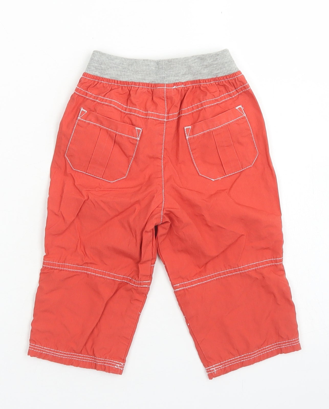 /tu Boys Orange  Cotton Cargo Trousers Size 6-9 Months  Drawstring