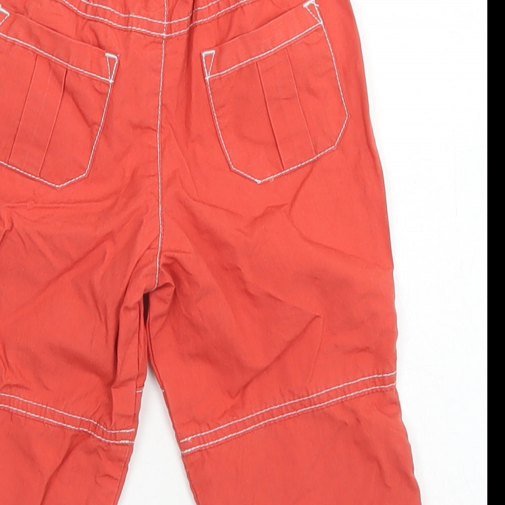 /tu Boys Orange  Cotton Cargo Trousers Size 6-9 Months  Drawstring